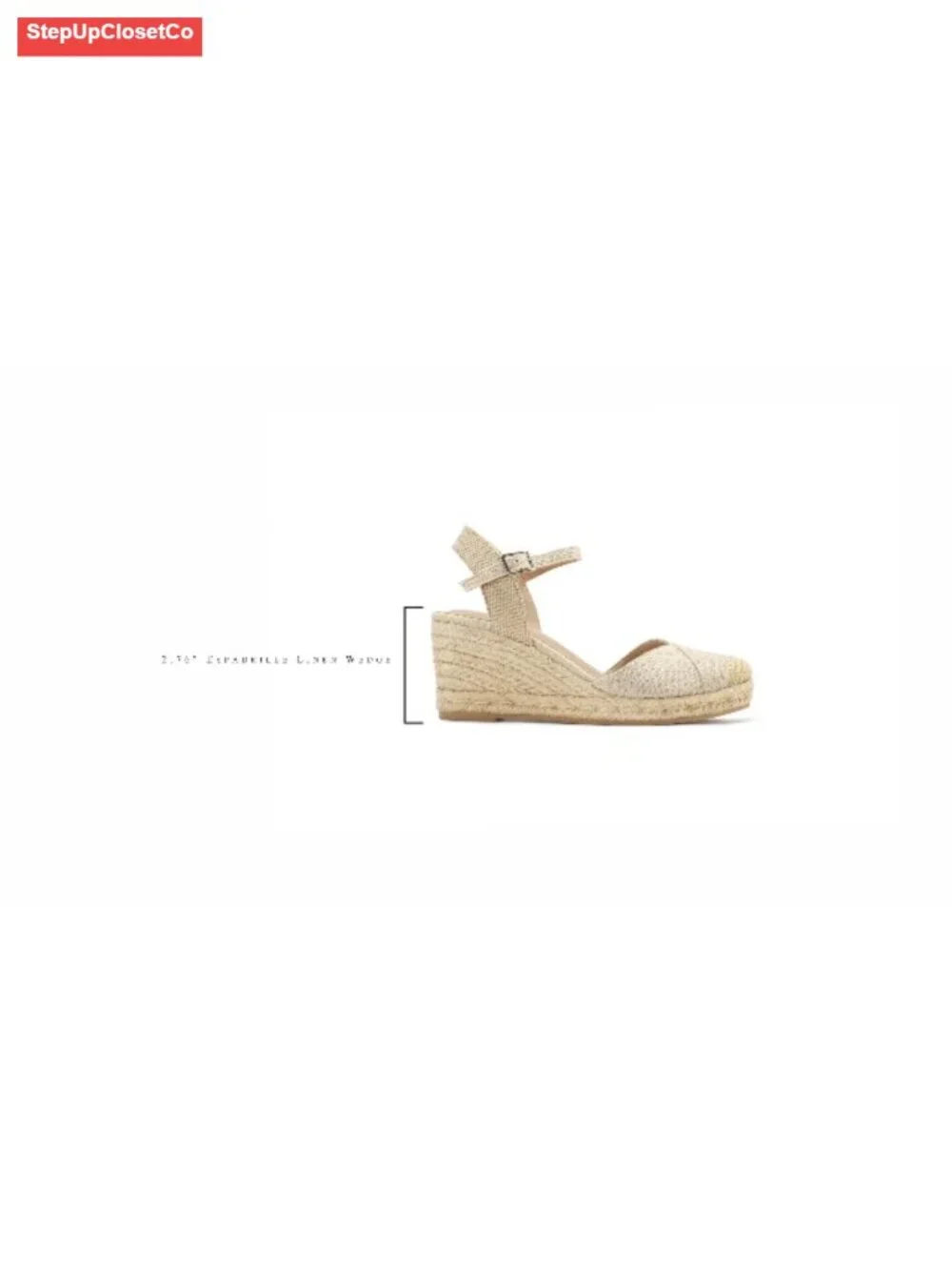 Closed Toe Platform Espadrilles Wedge Sandals with Buckle Ankle Strap